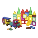 73 magnetic tiles, windows, stickers and snowmen
