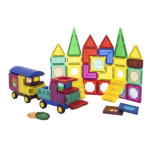 73 magnetic tiles, windows, stickers and snowmen